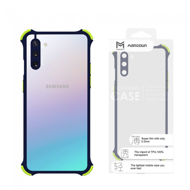 Samsung Galaxy Note 10 Frosted Gorilla Cover with Silicone Edge Proguard by Margoun - Dark Blue