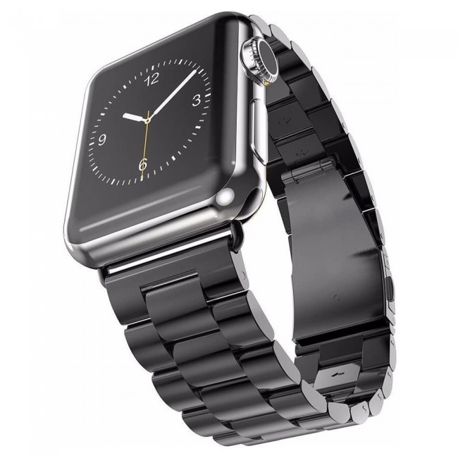 Apple Watch Band 38-40-41mm Buckle Stainless Steel Strap Henlein Series by Margoun - Charcoal Black