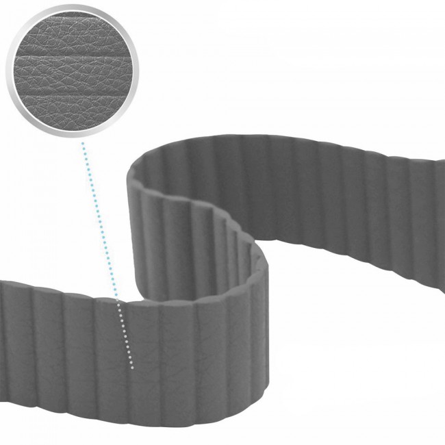 Apple Watch Band 42-44-45mm Leather Loop Strap Henlein Series by Margoun - Grey