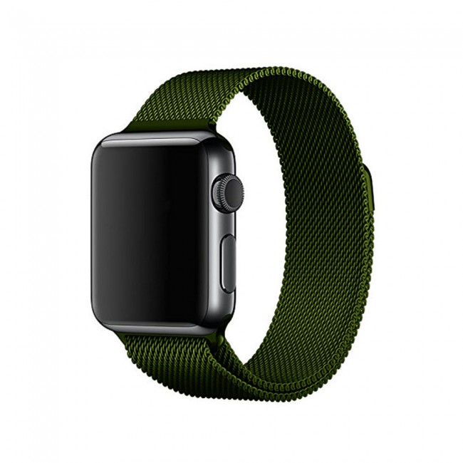 Apple Watch Band 42-44-45mm Milanese Loop Strap - 2-Pack Dark Green