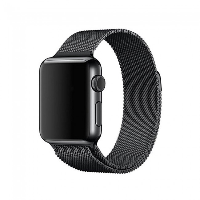 Apple Watch Band 42-44-45mm Milanese Loop Strap - 2-Pack Black Red 