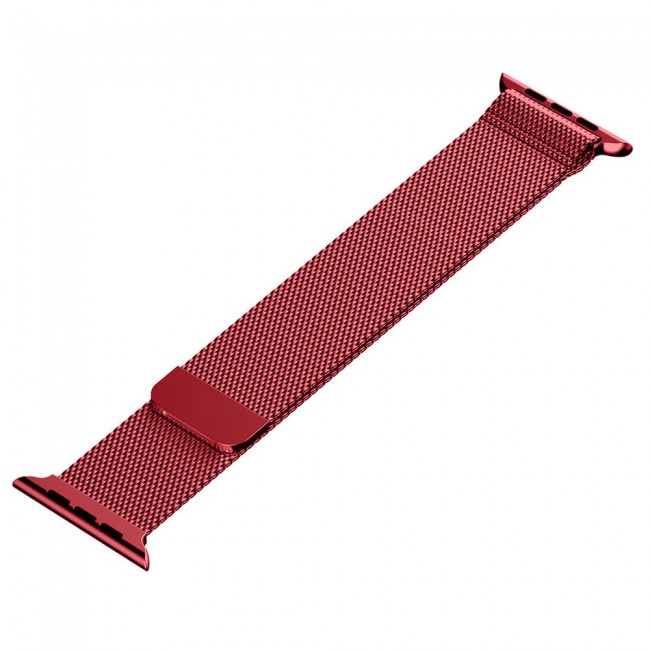 Apple Watch Band 42-44-45mm Milanese Loop Strap - 2-Pack Black Red 
