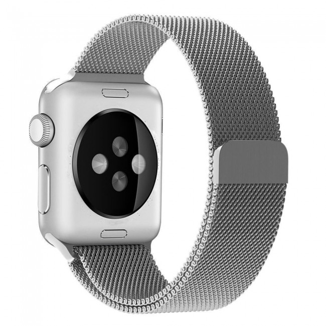 Apple Watch Band 42-44-45mm Milanese Loop Strap - 2-Pack Black Silver