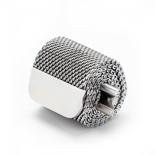 Apple Watch Band 42-44-45mm Milanese Loop Strap - 2-Pack Black Silver