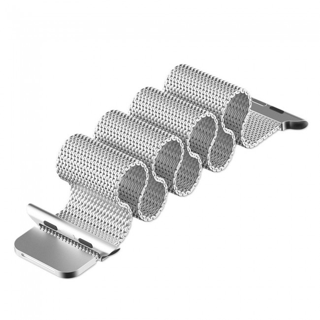 Apple Watch Band 42-44-45mm Milanese Loop Strap - 2-Pack Silver