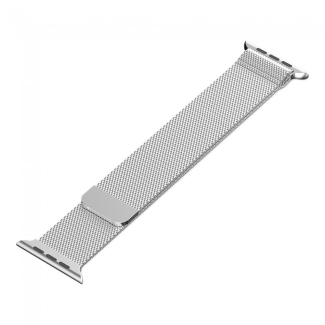 Apple Watch Band 42-44-45mm Milanese Loop Strap - 2-Pack Silver