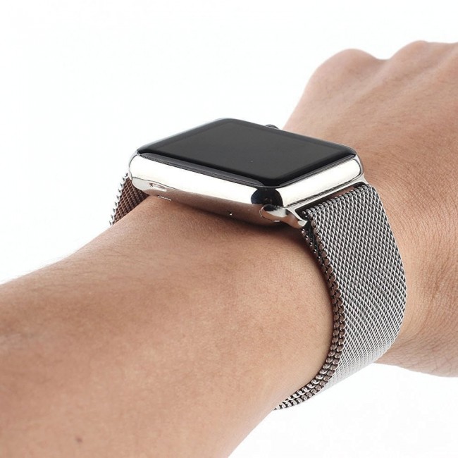 Apple Watch Band 42-44-45mm Milanese Loop Strap - 2-Pack Silver