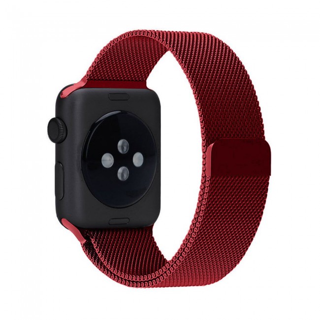 Apple Watch Band 42-44-45mm Milanese Loop Strap - 2-Pack Red Gold