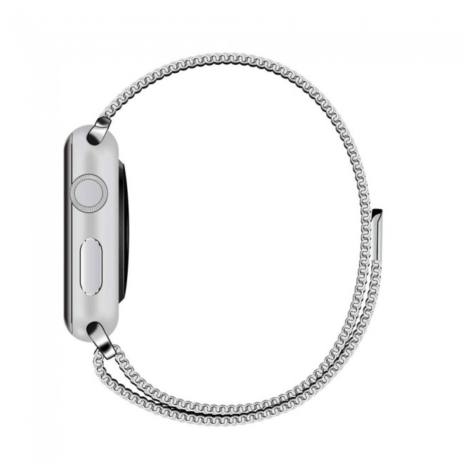 Apple Watch Band 42-44-45mm Milanese Loop Strap - 2-Pack Red Silver