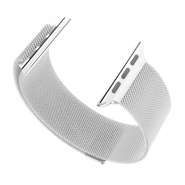 Apple Watch Band 42-44-45mm Milanese Loop Strap - 2-Pack Red Silver
