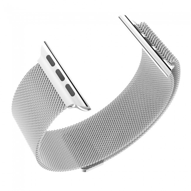 Apple Watch Band 42-44-45mm Milanese Loop Strap - 2-Pack Red Silver