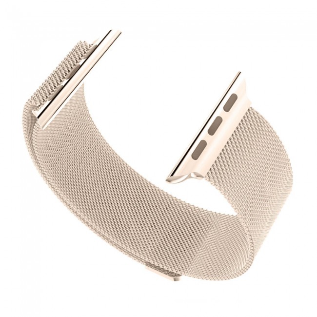 Apple Watch Band 42-44-45mm Milanese Loop Strap - 2-Pack - Dark Gold Rose Gold
