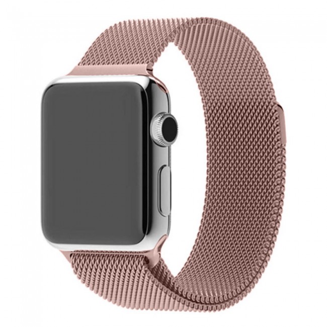 Apple Watch Band 42-44-45mm Milanese Loop Strap - 2-Pack - Dark Gold Rose Gold