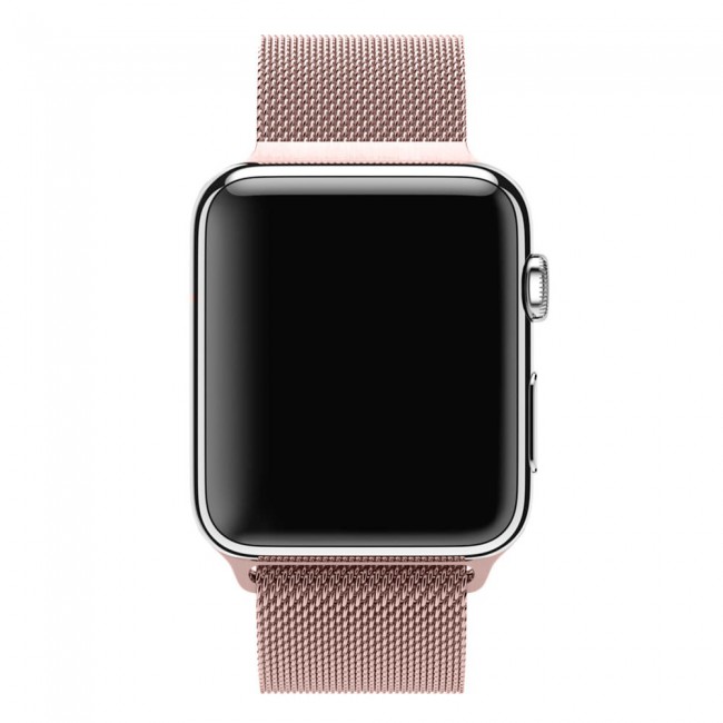 Apple Watch Band 42-44-45mm Milanese Loop Strap - 2-Pack - Dark Gold Rose Gold
