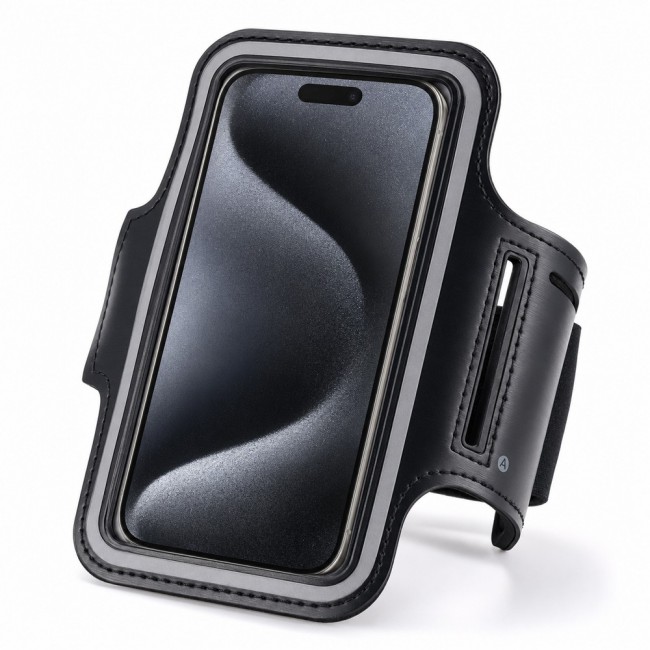 MARGOUN Ultra-Slim Sports Armband Compatible with iPhone 17 Pro  – Sweatproof Running Phone Holder, Exercise Case Pouch for Gym Training, Workouts and Outdoor Cycling - Black