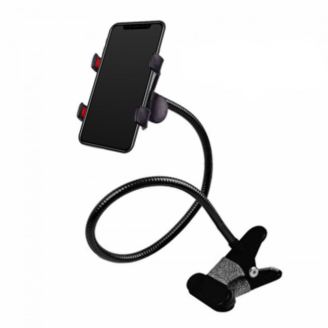 Car Holder Desktop Bed Lazy Flexible Phone Holder Bracket Mobile Stand for iPhone Samsung - Black