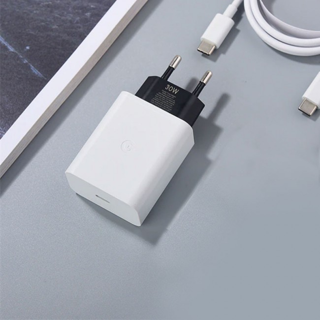 Google 30W USB C Fast Charger 2 Pins Charger/White