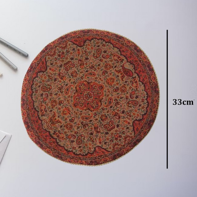 Margoun Persian Handmade Silk Table Cloth with Traditional Design - Wine