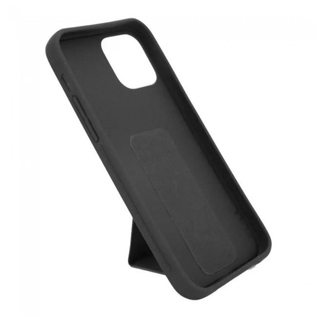 iPhone 11 - New Margoun Silicone Cover with 2 in 1 Finger Grip and Phone Stand - Black