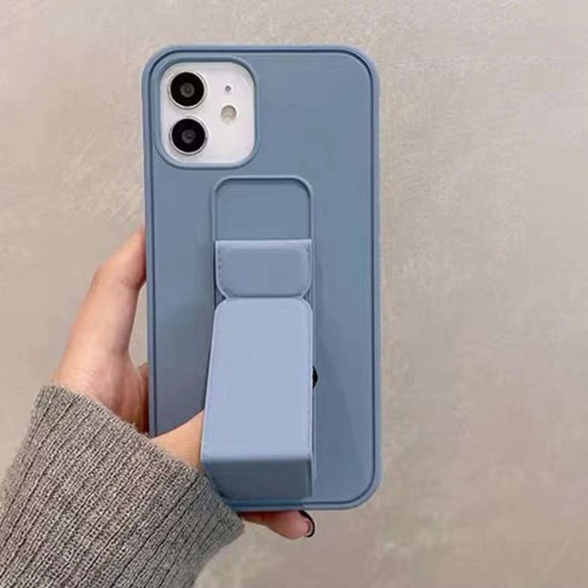 iPhone 11 - New Margoun Silicone Cover with 2 in 1 Finger Grip and Phone Stand - Blue