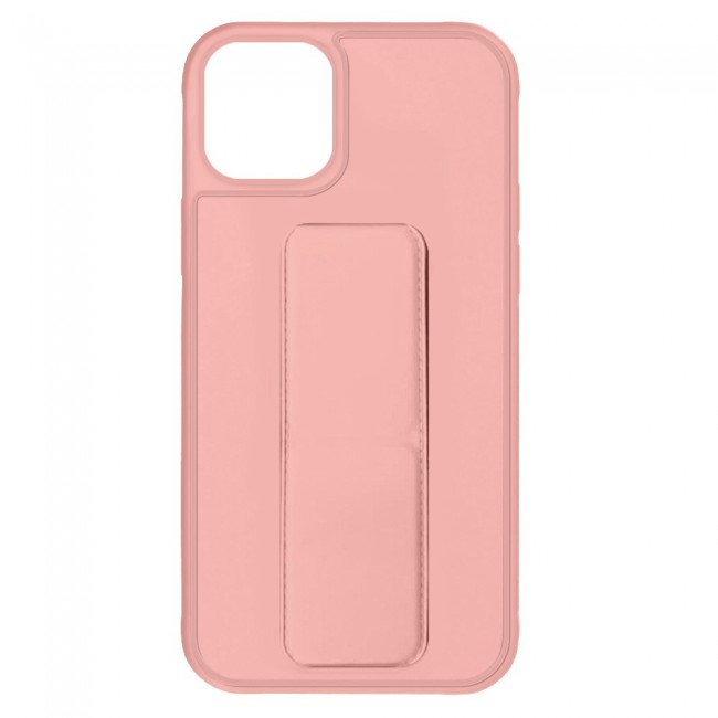 iPhone 11 Pro New Margoun Silicone Cover with 2 in 1 Finger Grip and Phone Stand - Pink