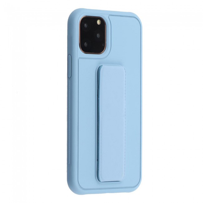 iPhone 11 Pro New Margoun Silicone Cover with 2 in 1 Finger Grip and Phone Stand - Blue
