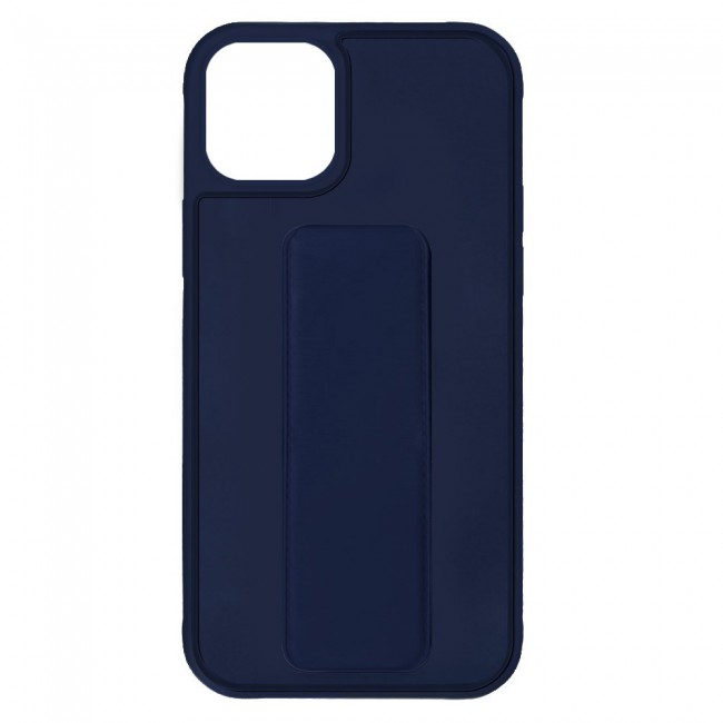 iPhone 11 Pro New Margoun Silicone Cover with 2 in 1 Finger Grip and Phone Stand - Navy Blue