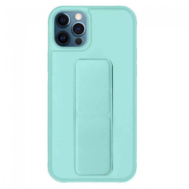 iPhone 11 Pro New Margoun Silicone Cover with 2 in 1 Finger Grip and Phone Stand - Mint Green