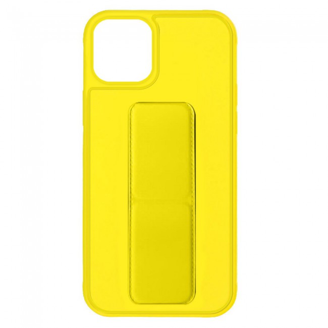 iPhone 11 Pro New Margoun Silicone Cover with 2 in 1 Finger Grip and Phone Stand - Yellow