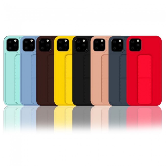 iPhone 11 Pro Max New Margoun Silicone Cover with 2 in 1 Finger Grip and Phone Stand - Red