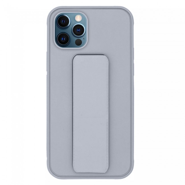 iPhone 11 Pro Max Silicone Cover with 2 in 1 Finger Grip Phone Stand Proguard Case by Margoun - Black