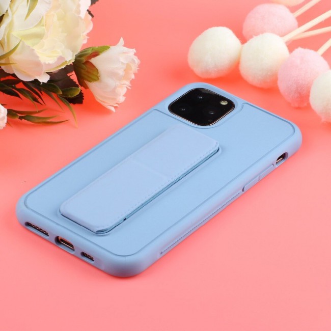 iPhone 12 Pro Max - New Margoun Silicone Cover with 2 in 1 Finger Grip and Phone Stand - Blue