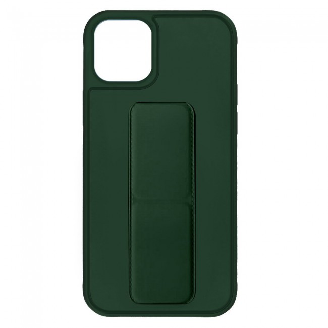 iPhone 12 Pro Max - New Margoun Silicone Cover with 2 in 1 Finger Grip and Phone Stand - Dark Green