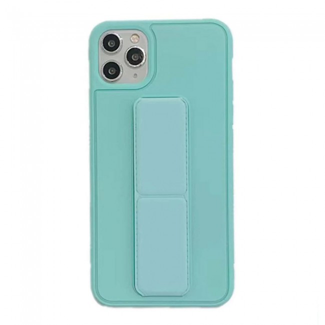 iPhone 12 Pro Max - New Margoun Silicone Cover with 2 in 1 Finger Grip and Phone Stand - Mint Green