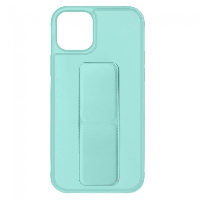 iPhone 12 Pro Max - New Margoun Silicone Cover with 2 in 1 Finger Grip and Phone Stand - Mint Green