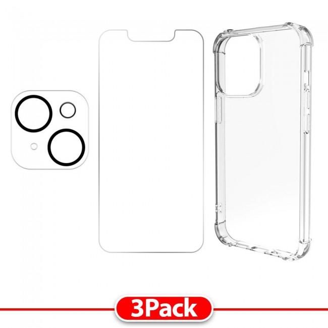 3Pack iPhone 13 Mini Lens Protector and Gorilla Case Cover and Screen Protector by Margoun