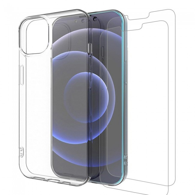 iPhone 13 Pro Clear TPU Case Cover with 2 Screen Protectors by Margoun - 3Pack