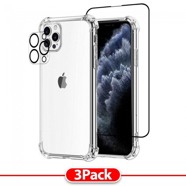 3Pack iPhone 13 Pro Lens Protector and Gorilla Case Cover and 3D Screen Protector by Margoun
