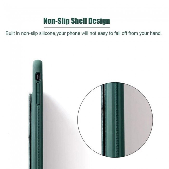 iPhone 7 Plus and 8 Plus New Margoun Silicone Cover with 2 in 1 Finger Grip and Phone Stand - Dark Green