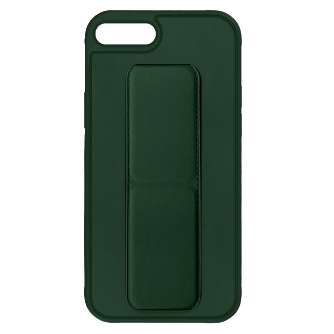 iPhone 7 Plus and 8 Plus New Margoun Silicone Cover with 2 in 1 Finger Grip and Phone Stand - Dark Green