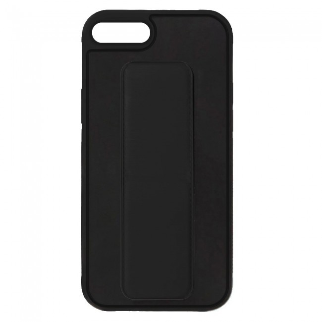 iPhone 7 Plus and 8 Plus New Margoun Silicone Cover with 2 in 1 Finger Grip and Phone Stand - Black