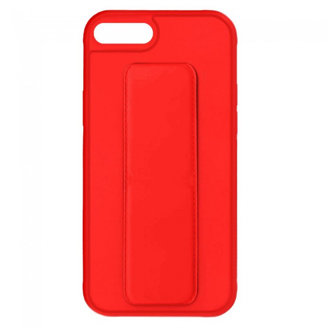 iPhone 7 Plus and 8 Plus New Margoun Silicone Cover with 2 in 1 Finger Grip and Phone Stand - Red