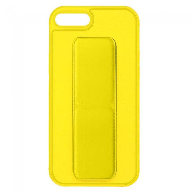 iPhone 7 Plus and 8 Plus New Margoun Silicone Cover with 2 in 1 Finger Grip and Phone Stand - Yellow