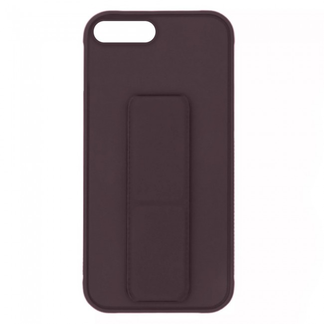 iPhone 7 Plus and iPhone 8 Plus Silicone Cover with 2 in 1 Finger Grip Phone Stand Proguard Case by Margoun - Brown