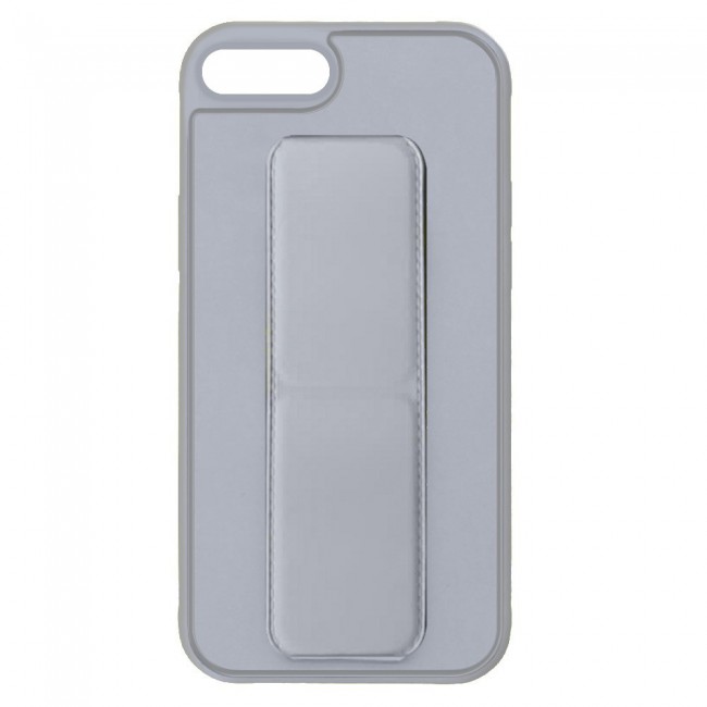 iPhone 7 Plus and 8 Plus New Margoun Silicone Cover with 2 in 1 Finger Grip and Phone Stand - Grey