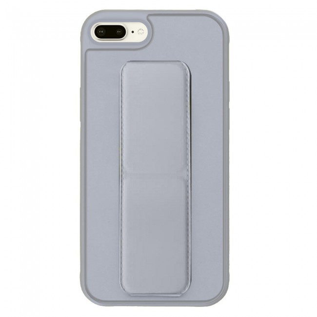 iPhone 7 Plus and 8 Plus New Margoun Silicone Cover with 2 in 1 Finger Grip and Phone Stand - Grey