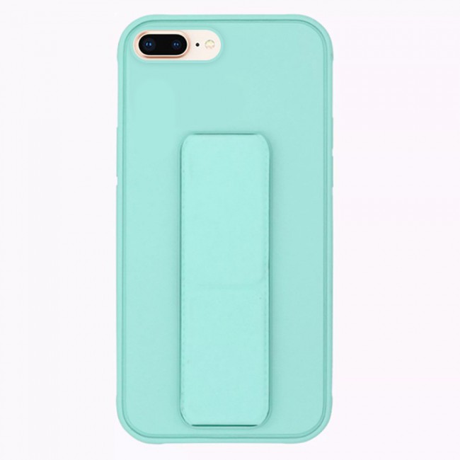 iPhone 7 Plus and iPhone 8 Plus Silicone Cover with 2 in 1 Finger Grip Phone Stand Proguard Case by Margoun - Light Green