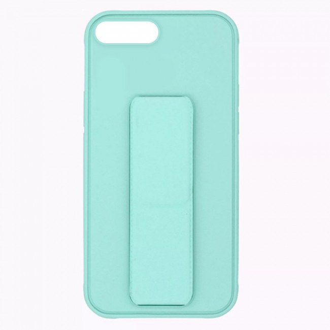 iPhone 7 Plus and iPhone 8 Plus Silicone Cover with 2 in 1 Finger Grip Phone Stand Proguard Case by Margoun - Light Green