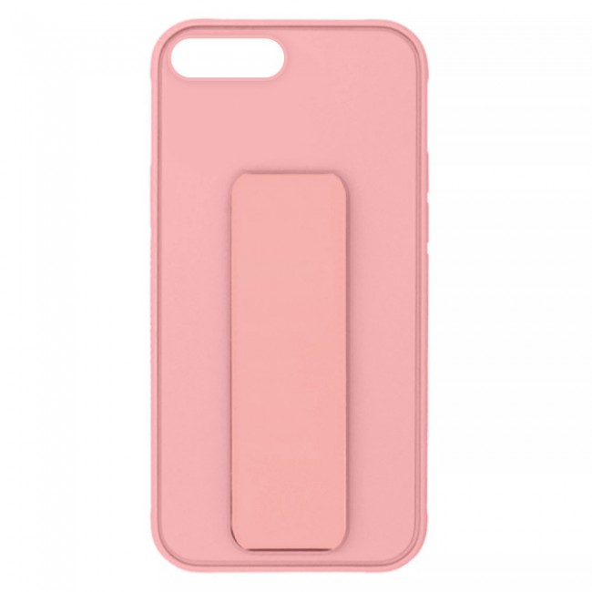 iPhone 7 Plus and iPhone 8 Plus Silicone Cover with 2 in 1 Finger Grip Phone Stand Proguard Case by Margoun - Pink