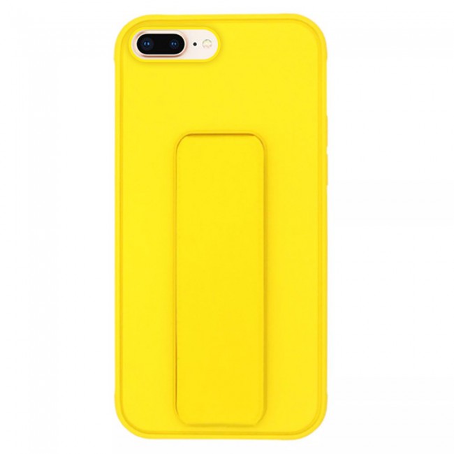 iPhone 7 Plus and iPhone 8 Plus Silicone Cover with 2 in 1 Finger Grip Phone Stand Proguard Case by Margoun - Yellow